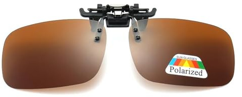 1 pcs Lunettes de Soleil Polarisées,Clip polarisation lunettes de soleil sur ordonnance Lunettes hommes femmes,UV400 Polarized Lunettes De Soleil Pour Conduite/Golf/Pêche/Chasse/Sports Plein Air(Brun)