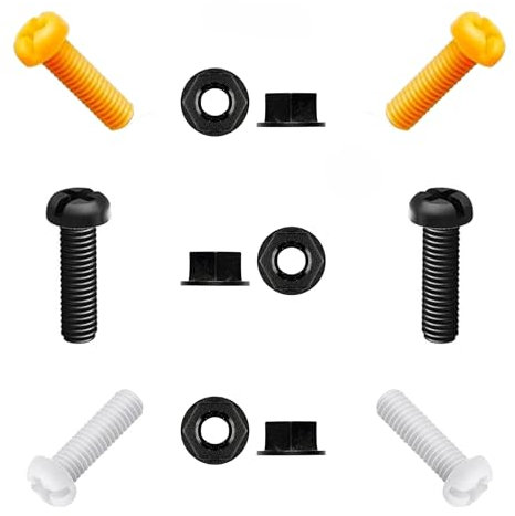YUVA Car Number Plate Screws and Nuts Kit, 6 Sets 12 Piece, Mixed Colours, Plastic License Plate Fixing Bolts