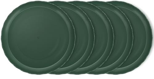 Chuboir 5 Pack Plant Pot Saucers 30cm, Durable Thicker Plastic Plant Saucer, Round Flower Plant Pot Drip Trays for Indoor Outdoor Garden (30cm / 11.8 inch, Green)