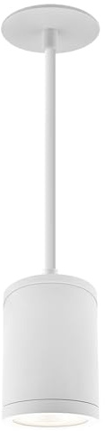 LUXRITE 4.5 Inch LED Cylinder Pendant Light with 8FT Recessed Mount Hanging Cable, 5CCT 2700K-5000K, 2500 Lumens, 35W, CRI90, Dimmable, Universal Voltage 120V-277V, Wet & IC Rated, ETL Listed, White