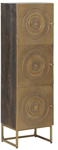 vidaXL Highboard Brass 35 x 30 x 120 cm