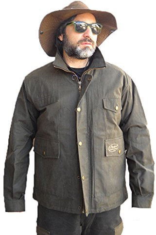 FRATELLIDITALIA Jacke Baumwolle gewachst Jagd Angeln Wasserdicht Fleece Winddicht Herren, grün, S