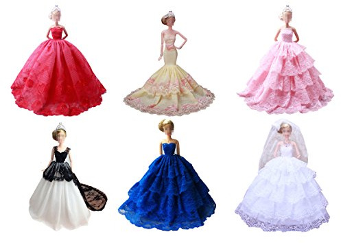 Lance Home 4Pcs la Main Mode Mariage Faire la Fête Robes pour 11,5“ Poupée pour Fille Anniversaire Cadeau