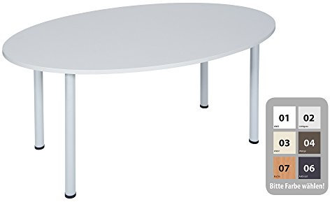 Dila GmbH Besprechungstisch Schreibtisch Konferenztisch Oval Tisch Büromöbel Schreibtische (Anthrazit, 160 x 100)