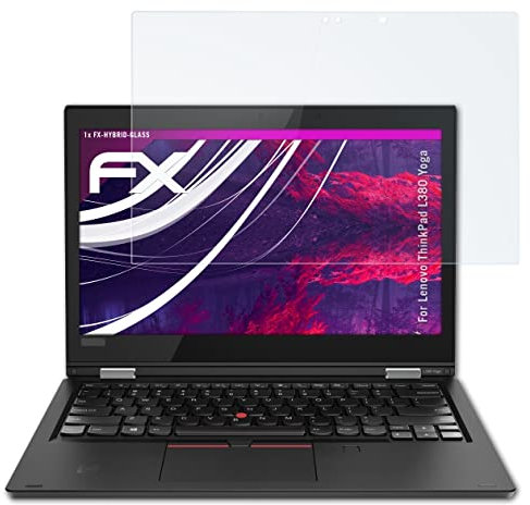 atFoliX Glasfolie kompatibel mit Lenovo ThinkPad L380 Yoga Panzerfolie, 9H Hybrid-Glass FX Schutzpanzer Folie