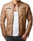 Redbridge Herren Jacke Übergangsjacke Biker Lederjacke Echtleder Kunstleder Baumwolle mit gesteppten Bereichen (3XL, Camel - Kunstleder)