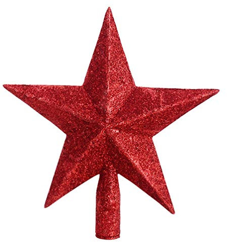 Weihnachtsbaumstern Weihnachtsbaumspitze Stern Spitze Weihnachtsbaum Weihnachtsbaumdekoration Weihnachtsbaumschmuck Christbaumspitze Rot Weihnachtsbaum Top Star Anhänger Pentagramm