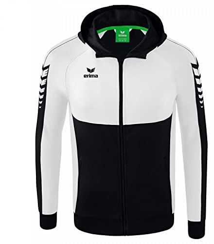 Erima Herren Six Wings Trainingsjacke mit Kapuze (1032214), schwarz/weiß, M