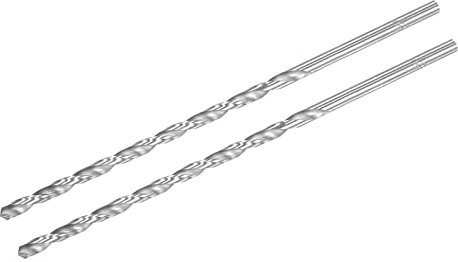 sourcing map HSS(High Speed Steel) Extra Long Twist Drill Bits, 5.5mm Drill Diameter 200mm Length for Hardened Metal Woodwork Plastic Aluminum Alloy 2 Pcs