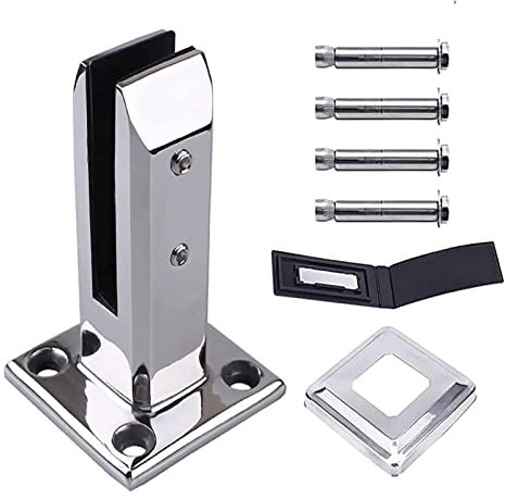 Glass Railing Post Edelstahl-Glaszaunklemme, Treppen-Pool-Klemme, Glasgeländer-Pfostenklemme, Glas-Balusterpfosten for 8 mm-12 mm/0,3-0,5 Glas (Size : 20cm/7.9in)