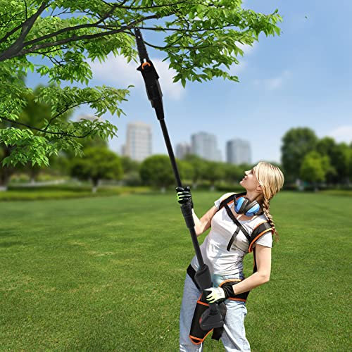 Vinnyooc Mini Kettensäge mit Akku 21 V 550 W motosierra eléctrica motosierra inalámbrica 125 cm podadora telescópica con 1 batería