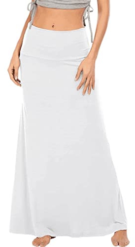 Maxi gonna lunga da donna in cotone – gonna estiva da donna leggera e ariosa lunga pieghettata, vintage, gonna lunga da spiaggia, cocktail, per il tempo libero, per feste, maxi gonna da spiaggia