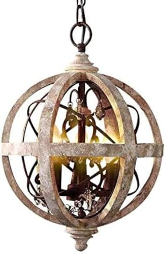 Lámparas de Techo para Pasillo de Estilo Industrial Antiguo de 3 Luces, candelabros de Globo Ajustables E14 Estilo Shabby Chic, iluminación Colgante de Entrada Elegante-