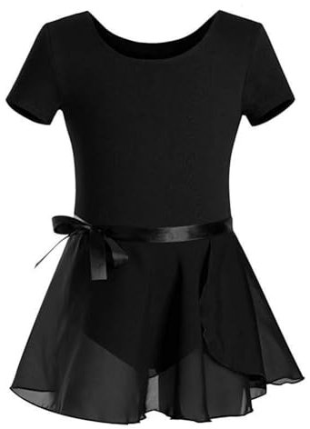 Blaward Ballett Trikot für Mädchen Tanzbekleidung mit Rock Ballerina Ballett Kleid Tanzoutfit Kurzarm Tanz Trikot für Kinder