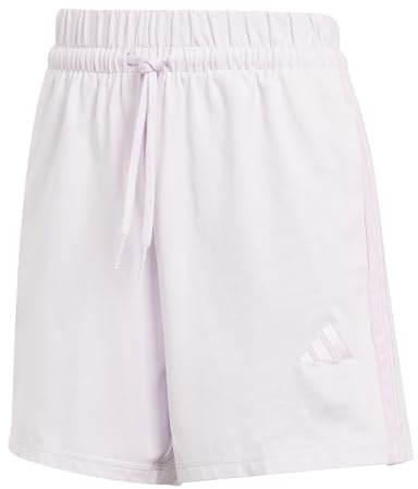 Adidas Donna Essentials 3-Stripes Cotton Shorts, Ice Lavender/Bliss Lilac, M