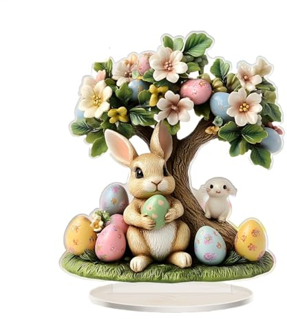 Decoración de Conejo de Pascua, árbol de Huevo de Pascua, decoración de Pascua de acrílico, Adorno de Conejo de Pascua, decoración de Mesa de Pascua, decoración de Interior de Pascua, Conejo de