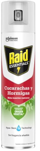 Raid Essentials Spray Insecticida - Aerosol Cucarachas y Hormigas, Incoloro. Unidad, 400ml