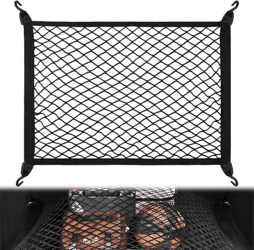 YWXKZZMX Car Boot Cargo Net, Alfa Romeo Stelvio SUV 2017-2022, Black Nylon, Rubber Band Fastener, SUV Compatible