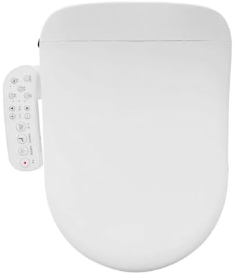 Smarter Toilettensitz Bidet mit Waschfunktion, Elektrischer Dusch WC Sitz, Selbstreinigung WC Bidet mit Düse, Warmlufttrocknung, Nachtlicht, Absenkautomatik, Einstellbarem Temperatur und Wasserdruck
