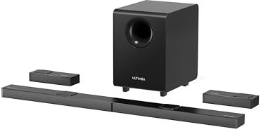 ULTIMEA Soundbar 7.1.4ch, Sound Bar Dolby Atmos, Altoparlanti TV 740W di sistema audio surround, Subwoofer wireless regolabile da 8 pollici, 2 altoparlanti posteriori, Smart TV Home Theatre, Nova S90