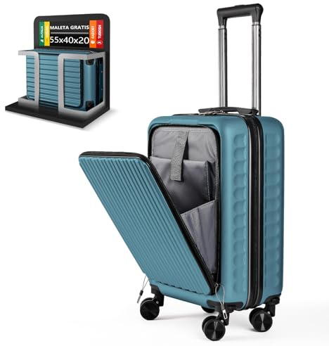ARTREE Maleta de Cabina 52x35x20cm,ABS Material Trolley Rígida Expandible, con Ruedas giratorias Desmontables,Cerradura combinación,Ideal como Equipaje de Mano para Iberia, Vueling o Easyjet