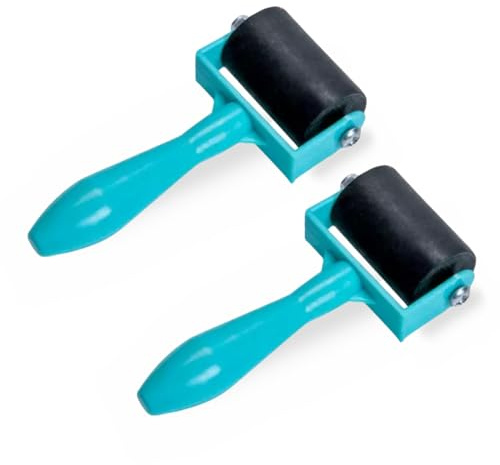Lot de 2 mini rouleaux de peinture en caoutchouc pour travaux manuels, peinture diamant, pour linino, estampage, scrapbooking, outils de bricolage, accessoires d'impression