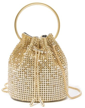 Miss Lulu Bolso de mano Clutch para mujer Bolso de noche elegante con pedrería Bolso bandolera con cadena para bodas, fiestas, ocio y citas