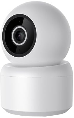 Matybobe Telecamera di Sicurezza Wireless 3 MP con Conversazione Bidirezionale, Visione Notturna, Allarme di Rilevamento del Movimento, Risoluzione 3 MP, Panoramica a 350°, Inclinazione a (Spina