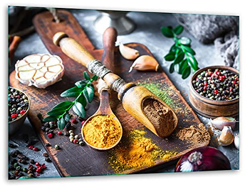 TMK - Tabla de cortar (cristal, 40 x 30 cm, con diseño de placa de corte de cocina, cristal decorativo