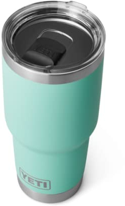 YETI Rambler 30 oz (887 ml) Tumbler with Removable Magslider Lid, Stainless Steel Vacuum Insulated Coffee Cup, Seafoam