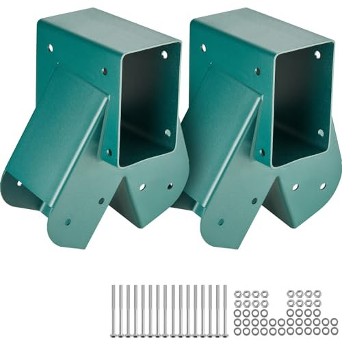 VEVOR A-Frame Middle Swing Bracket Set, Heavy Duty Carbon Steel Hardware with Mounting Kit for 101.6x101.6mm Legs & 101.6x152.4mm Beam, Green 2Pcs