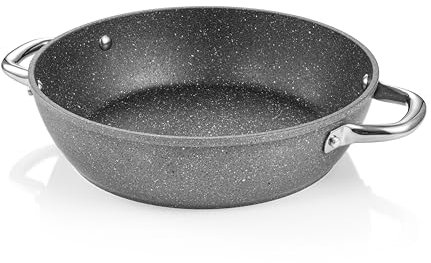 i-PREMIUM Stone Tescoma 602439 - Sartén honda con efecto piedra antiadherente, 28 cm de diámetro, 2 asas