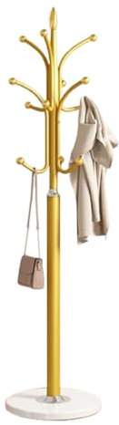 HHCTEBEC Moderner GarderobenstäNder mit Sockel Aus NatüRlichem Marmor, Freistehender KleiderbüGel, Robuster GarderobenstäNder für Wohnzimmer, Schlafzimmer, Flur, Eingangsbereich,A,30cm