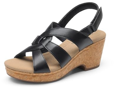 DREAM PAIRS Women's Wedge Sandals Summer Dress Shoes,Black,5.5