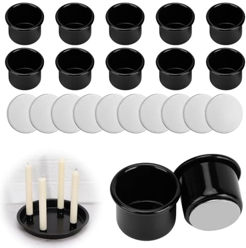 12 Stück Kerzenhalter Stabkerze Kerzentülle 22mm Magnetischer Kerzenhalter Schwarz Stabkerzen Geburtstage für Hochzeit Ostern Advent