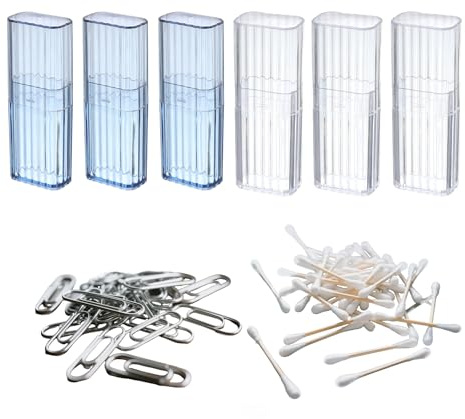 YQCXK 6PCS Cotton Bud Holder for Travel Reuseable Refillable Storage Cotton Bud Travel Case Easy Access Compact and Portable for Cotton Swabs Hair Ties Toothpicks Cosmetics