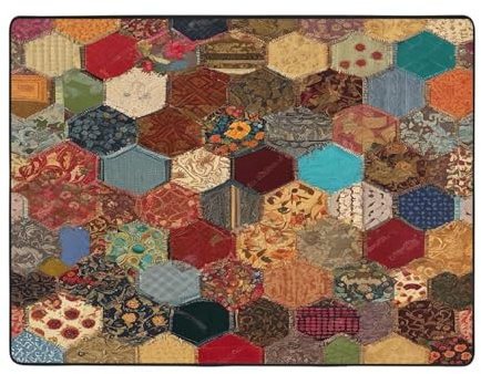 (patchwork in stile africano) tappeti stampati per soggiorno, camera da letto e ufficio 152 x 122 cm, tappeti moderni per interni morbidi e antiscivolo.