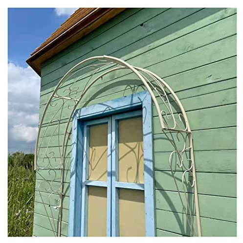 Arches murales pour plantes grimpantes, treillage décoratif en métal pour jardin, balcon, fenêtre, portes et entrées - Blanc, 150 cm