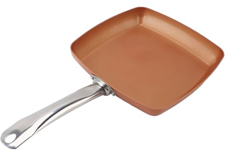 ZJchao 24 Cm Non-stick Fyrkantig Stekpanna, Aluminiumstekpanna för gas-, induktions- och Elektriska Spisar, Diskmaskinssäker Kokkärl för Hälsosam Matlagning