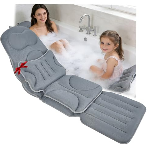 2 In 1 Badewannenkissen Ganzkörper 139*45cm+69*45cm,Mit Kinderbadekissen