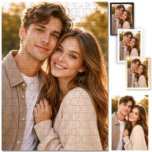Puzzle personalizzati per adulti, 1000/500/300/200/70/35 pezzi, puzzle personalizzati in legno con cornice, puzzle personalizzati per famiglia, amici, animali domestici, compleanno, laurea, matrimonio