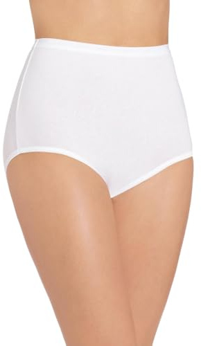 Bali womens Stretch Panty Briefs, White, 8 US