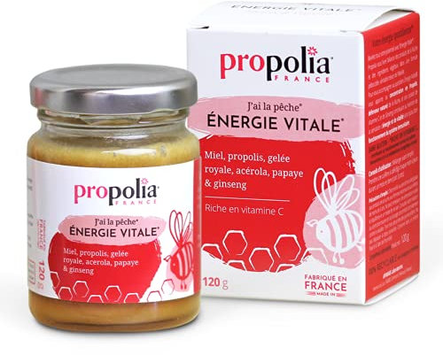 PROPOLIA - Énergie Vitale - Fabriqué en France - Complément alimentaire Fatigue Tonus Immunité - Miel, Propolis, Gelée Royale, Acérola & Ginseng - 100% naturel – Cure de 15 jours