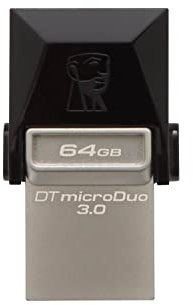 Kingston Dtduo3/64Gb Chiavetta USB 64 Gb, USB 3.0, Velocità Lettura 70 MB/S, Velocità Scrittura 15 MB/S, Nero/Metallo