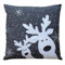 Raebel Kissenhülle 40 cm x 40 cm Stickerei Lustiger Elch - grau Weihnachten Winter