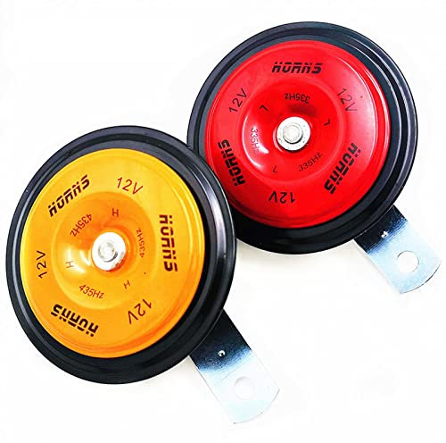 YIYIDA Car Horn Autohupe 12V Auto Elektrische Horn 135DB Super lauter Hochton und tiefton Metall Twin Horn kit mit Halterung wasserdicht universal Horn 2 stücke für Moto Auto LKW Boot ect