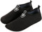 AUXDIQ Schwimmschuhe Damen Herren Badeschuhe Aquaschuhe Surfschuhe Wasserschuhe Strandschuhe Barfuß Schnell Trocknend Schwarz 39/40 EU