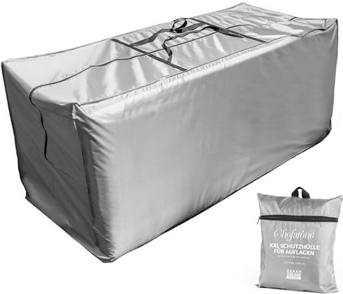 Chefarone Storage Bag for Garden Cushions Protective Cover for XXL Seat Cushions - Waterproof Cushion Bag - Garden Cushion Storage with UV Protection - 120x60x80 cm