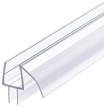 Joint Inférieur De Porte De Douche Sans Cadre Pour Portes En Verre De 8mm Et 10mm, Bande D'Étanchéité De 70cm Avec Rail Anti-Goutte, Stop Les Fuites De Douche, Vinyle Transparent ( Size : 8mm/5/16 )