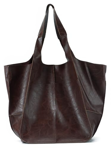 EVEOUT Shoppers para Mujer Grande Vintage Bolsos de Hombro Cuero Suave Retro Bolsos Totes Bolsos de Mano Sencillo